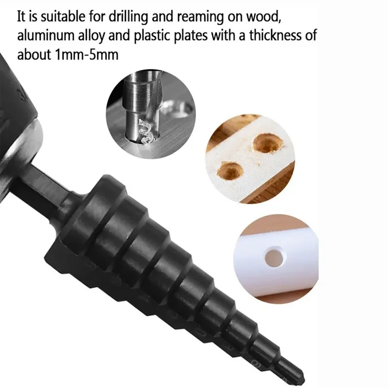 Upgrade Your Drilling Power With This Titanium-Coated Hss Step DrillBit Set - Perfect For Wood & Metal! image 2