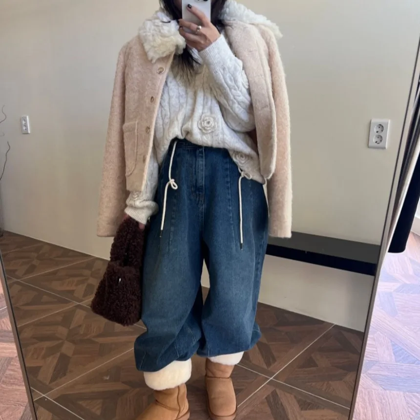 

Женское шерстяное пальто шикарное осенне-зимнее теплое универсальное длинное пальто на одной пуговице свободного покроя китайского бренда для поездок на работу