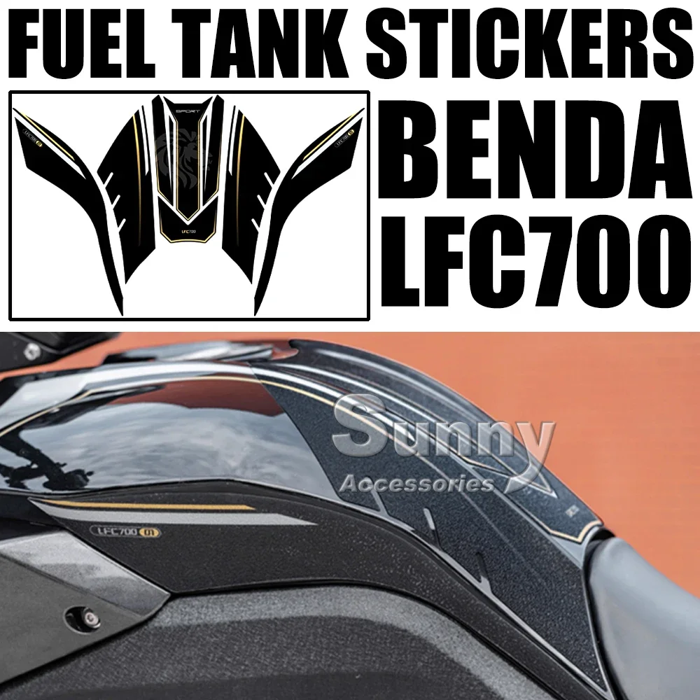 

For Benda LFC700 LFC 700 LFC700 Motorcycle Sticker Gas Fuel Tank Side Decal Protector Traction Pad Cover Decoration Sets