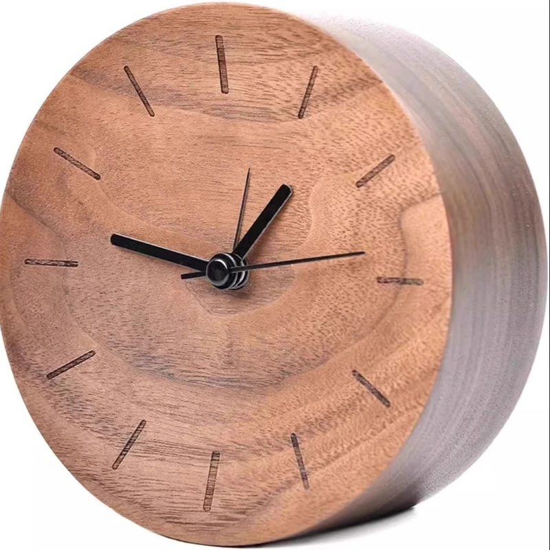 

Walnut high-end silent desk clock, desk ornament gift