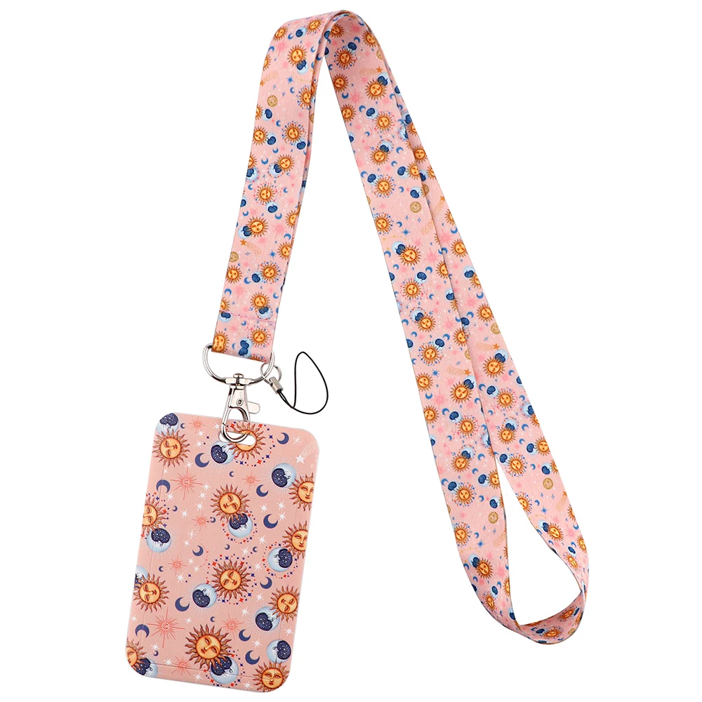 CB1180 Triple Moon Vintage Sun and Moon Neck Strap Lanyards ID Badge Card Holder Keychain Cell Phone Strap Gift Women Men — zdjęcie 4