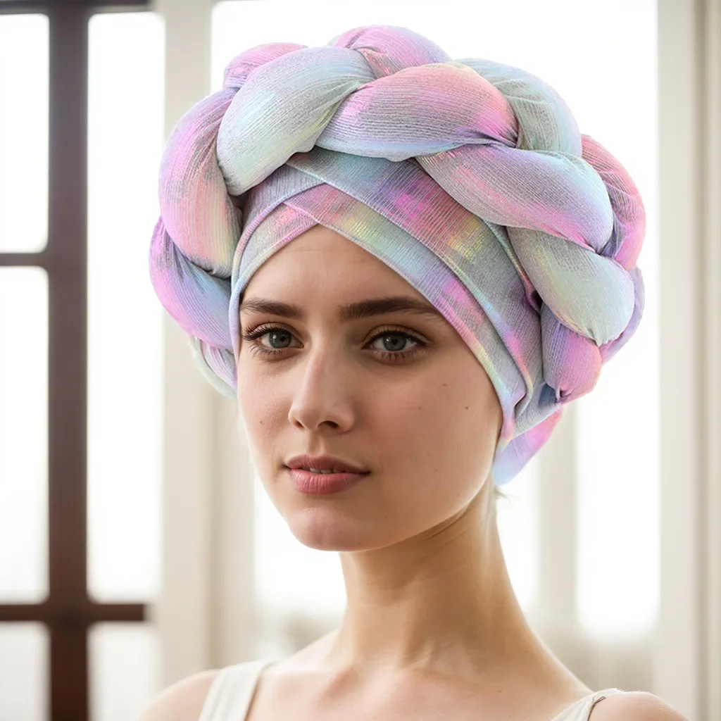 

Последний африканский автомобильный головной убор Geles Aso Oke, женский тюрбан с косами, мусульманский хиджаб, нигерийский капот, шляпа, головной платок, головной убор