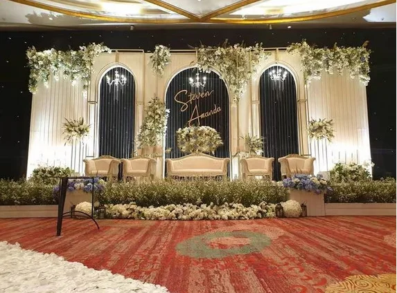 Custom gold wedding background arch decorative frame