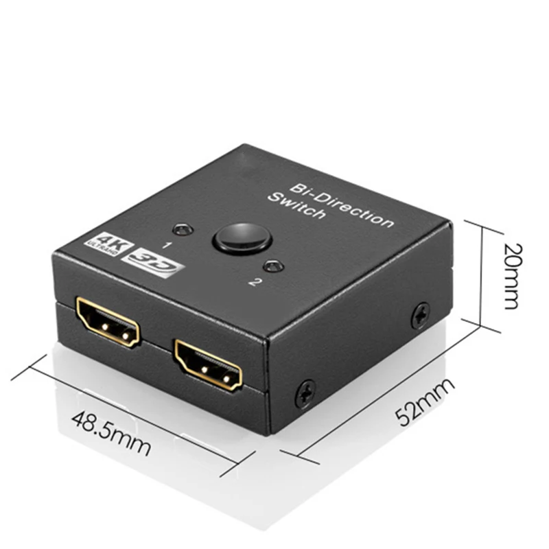 

HDMI-Compatible Bidirectional 2.0 Splitter High-Quality 2-in-1-Out Converter Household Office Electronics Accessories