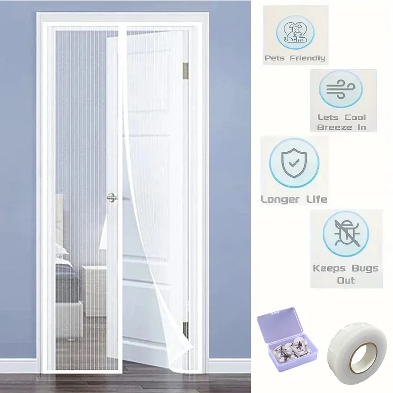 Magnetic Mosquito Net Door Curtain – Anti-Bug Insect Screen for Windows & Doors, Reusable Outdoor Home Garden Protection Mesh