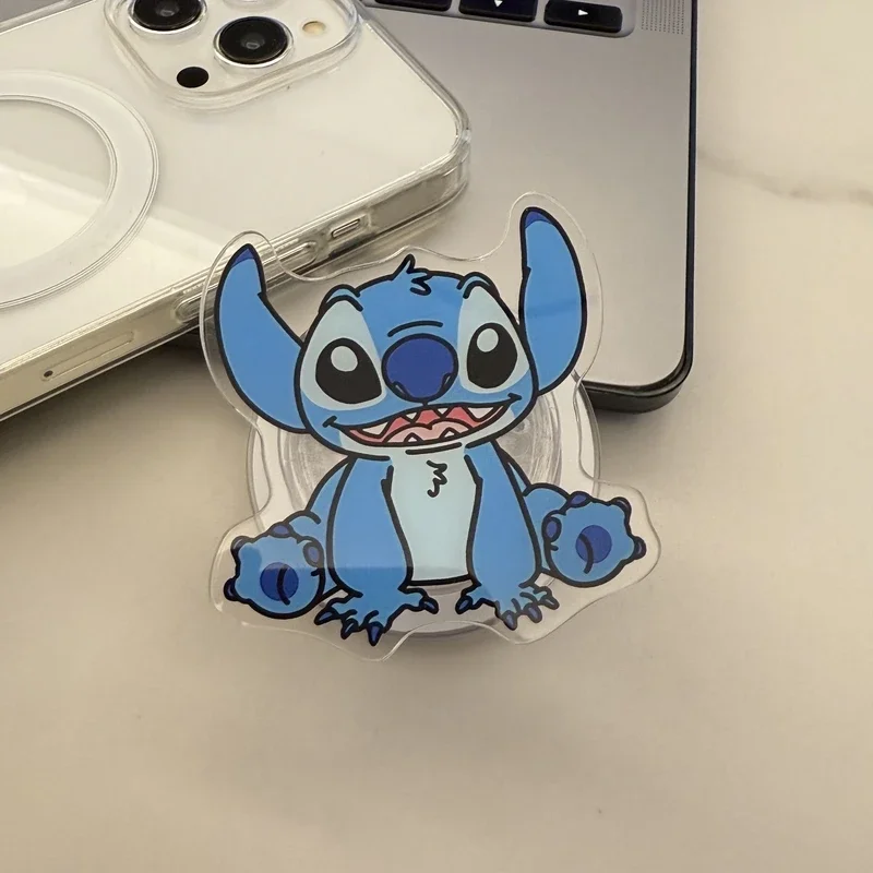 

Cute Cartoon Disney Stitch For Magsafe Magnetic Phone Griptok Grip Tok Stand For iPhone Foldable Wireless Charging Case Holder