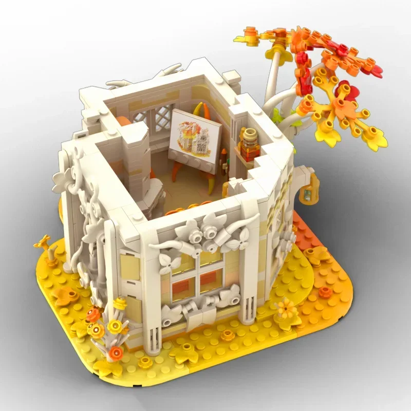 Castillo Medieval modelo Moc bloques de construcción otoño-casa de abedul modelo tecnología ladrillo DIY montaje construcción juguete regalos de vacaciones