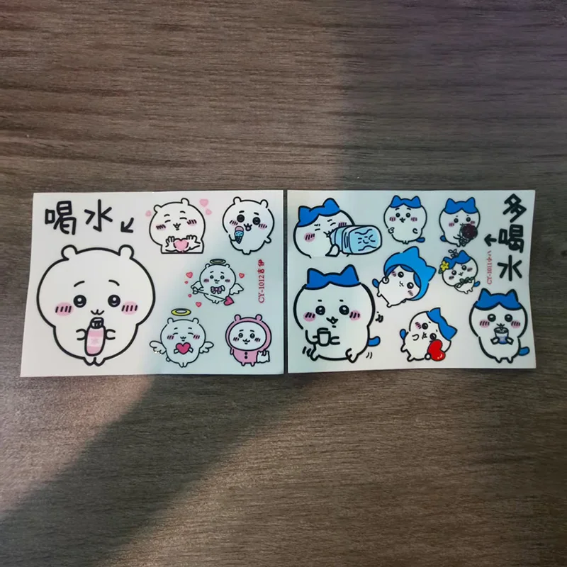 

Chiikawa Transfer Stickers Cute DIY Hachiware Drink Water UV Decal Waterproof Cartoon Cup Laptop Phone Decoration