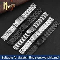 High Quality Watch Chain For Swatch Irony YGS749G Leisure Student Metal Watch Band Solid Stainless Steel Wrist Strap 17MM 19MM