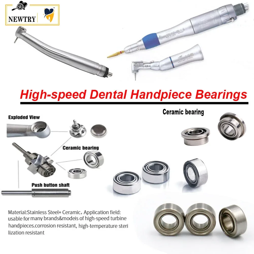 

Top Grade 5Pcs Dental Ceramic Ball Bearing NSK KAVO COXO W*H Sirona High Speed Handpiece Repair SR144 Turbine Flange Bearings