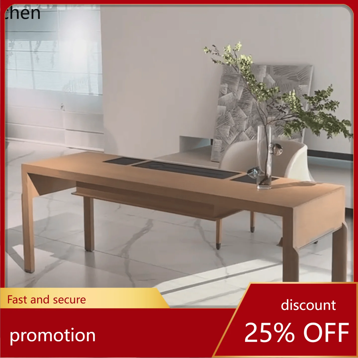 

YFY Минималистичный светлый роскошный североамериканский чайный столик из цельного дерева из черного ореха, новый чайный столик в стиле китайской династии Сун