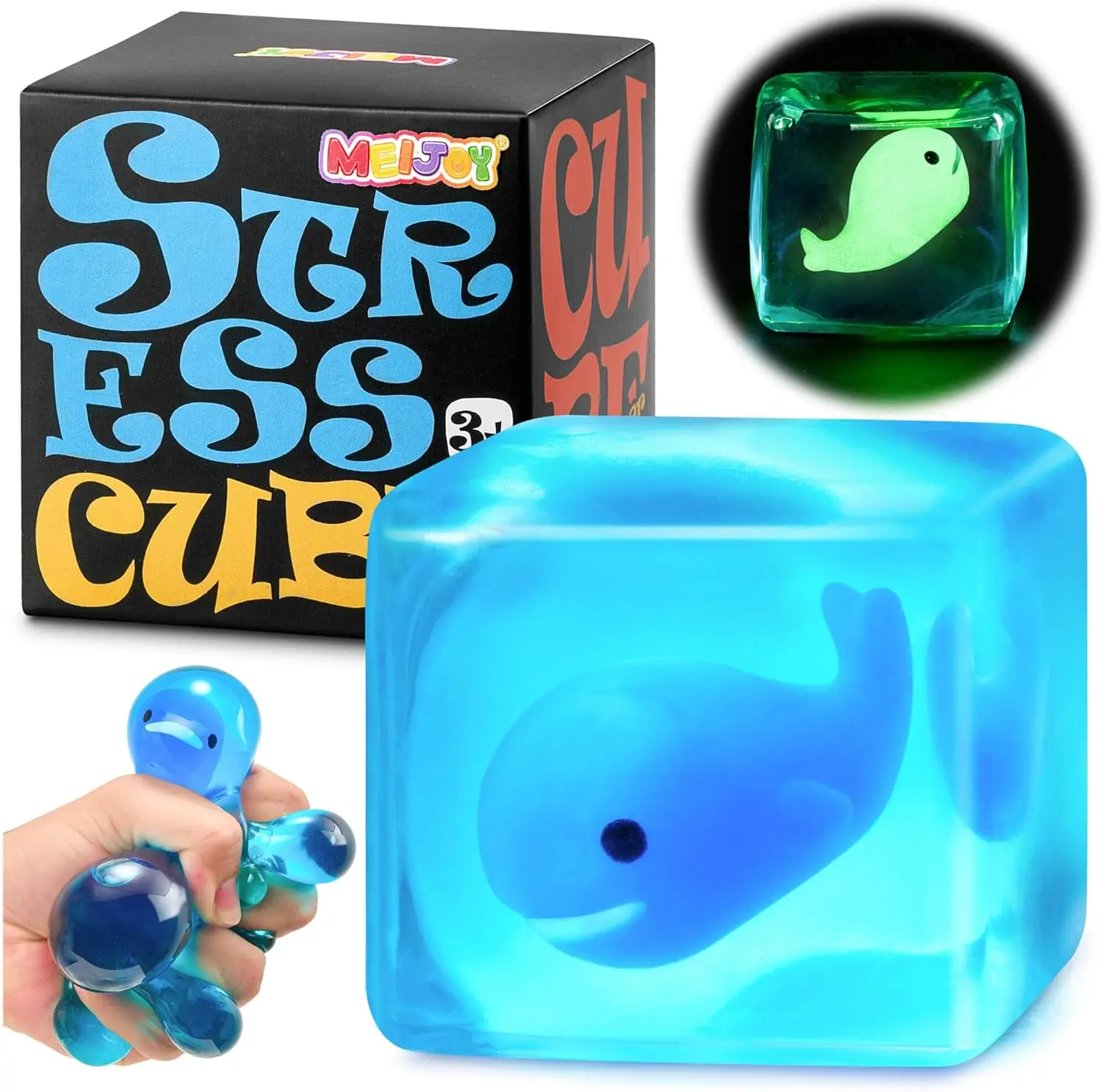 Stress Reduction Party, Soft Adult - Luminous Whale Squeeze, Autism Sensory Stress Reduction Ball, Anxiety Squeeze, Stress Reduction, Easter Basket Filler