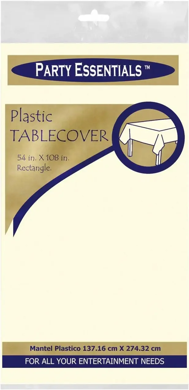 [XMSJ-¡Stock limitado, ¡Compre ahora! ]Cubierta de mesa de plástico resistente disponible en 44 colores, 54" x 108", marfil