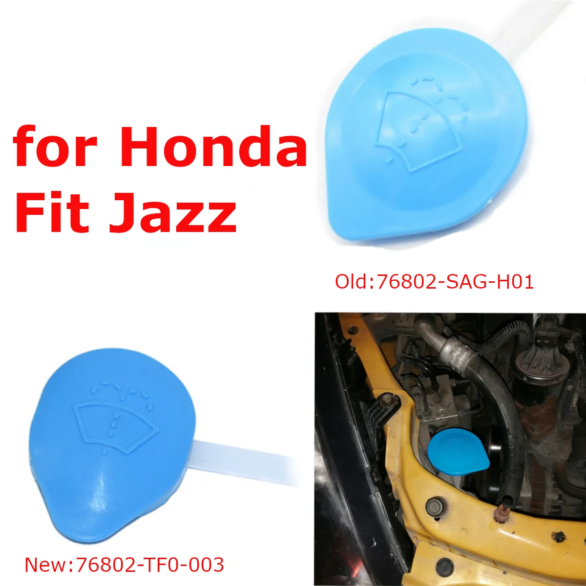 76802T6A003 Car Front Windshield Wiper Washer Fluid Reservoir Tank Bottle Cap Lid 76802-SAG-H01 for Honda FIT JAZZ 2002-2014