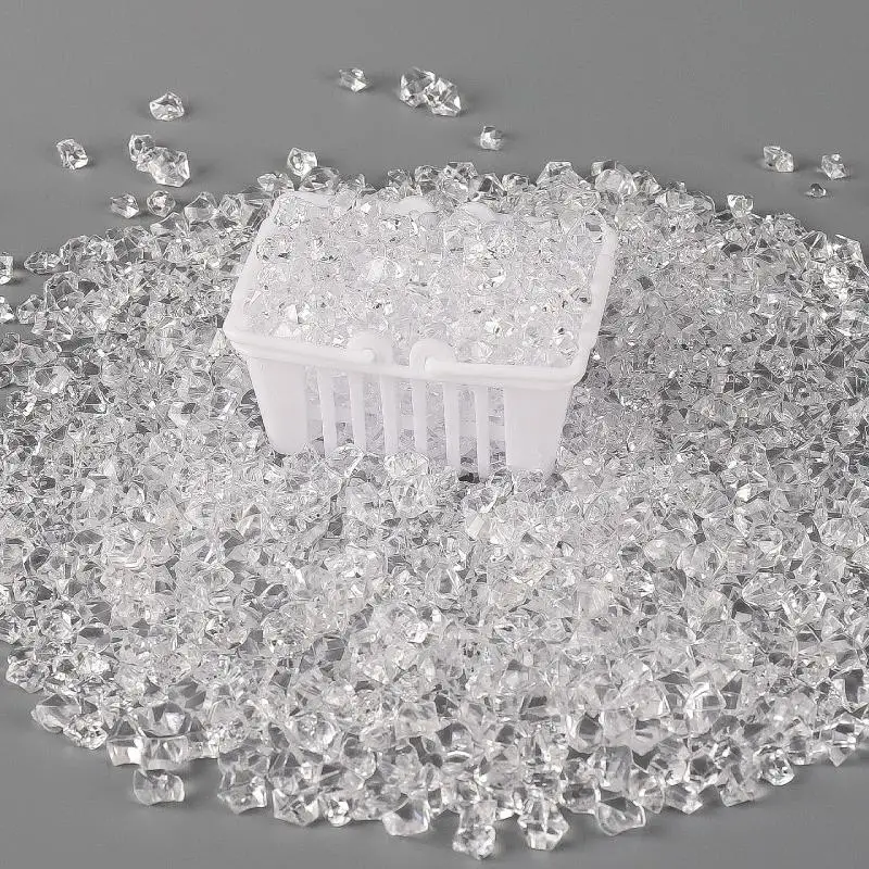 New 1 Set Mini Transparent Ice  Broken Ice Crystal Stones Ice Grains Simulation Props For Dollhouse Decoration Miniature Home