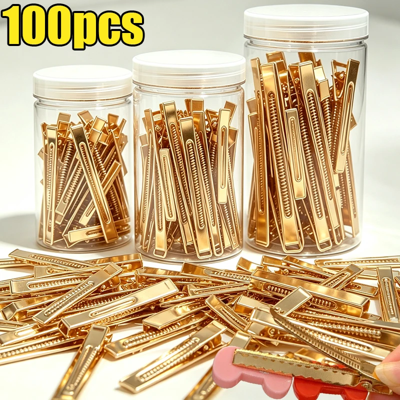 3 Sizes Gold Metal Alligator Duckbill Clips Blank Flat Single Prong Hairpin Base DIY Hair Jewelry Making Accessories for Women