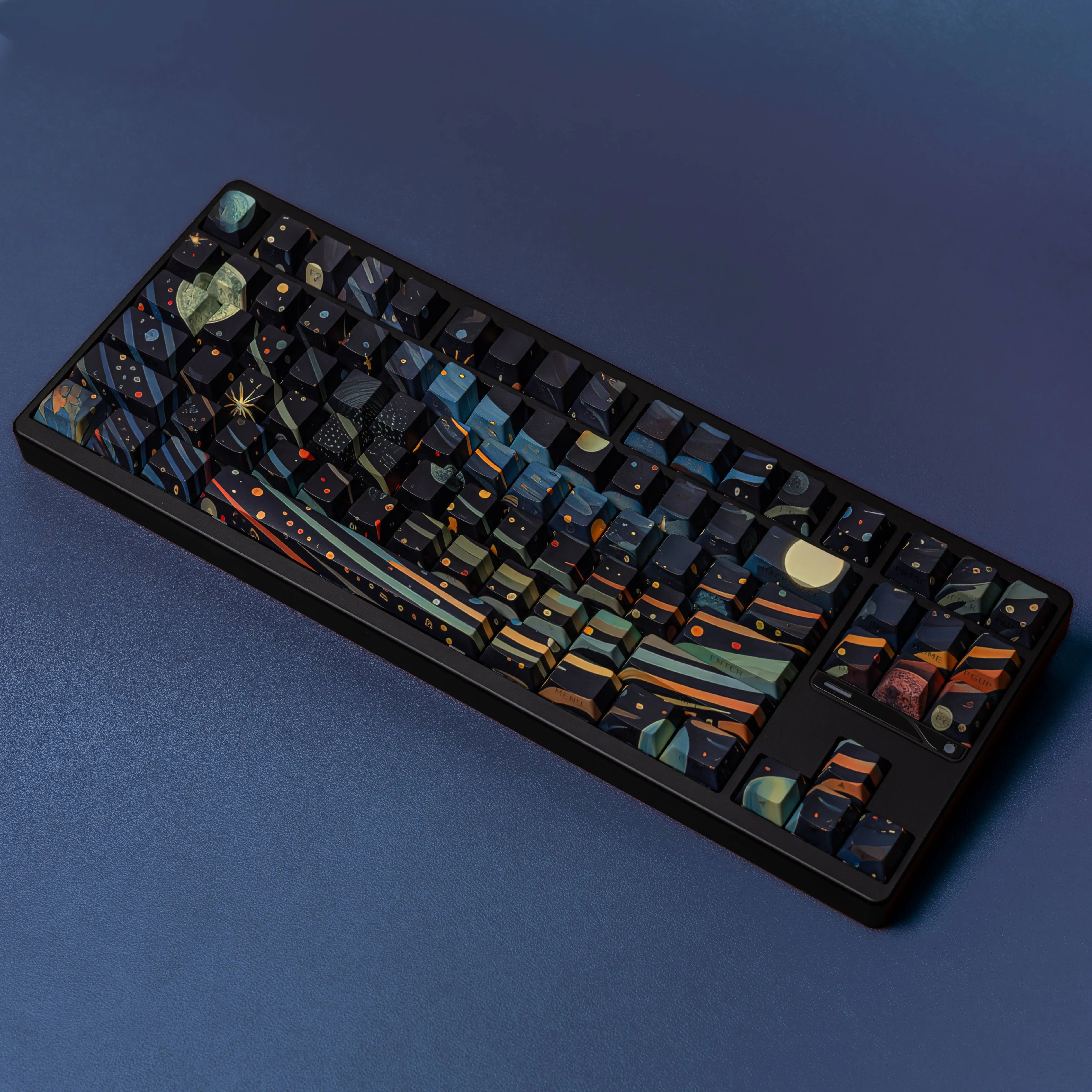 

Колпачки для клавиш Starry Sky Cherry из материала PBT, боковые колпачки для клавиш с надписью Dye-Sub, 131 клавиша для механической клавиатуры, раскладка ISO ANSI, намотка A75
