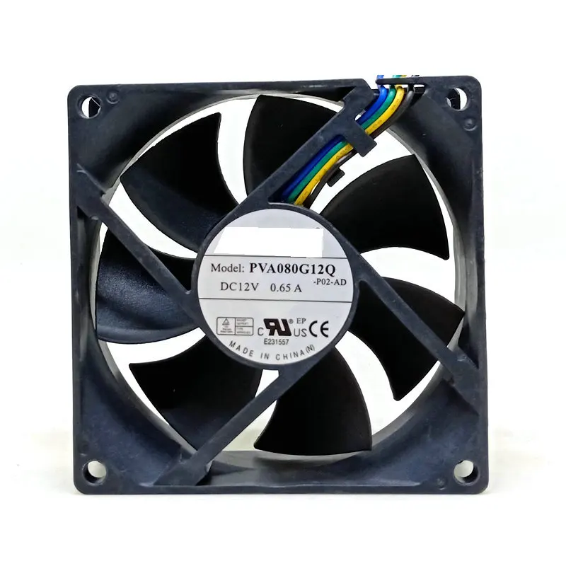 Original PVA080G12Q 80x80x25MM DC12v 0.65a 8cm 4Lines PWM Computer CPU Cooling fan