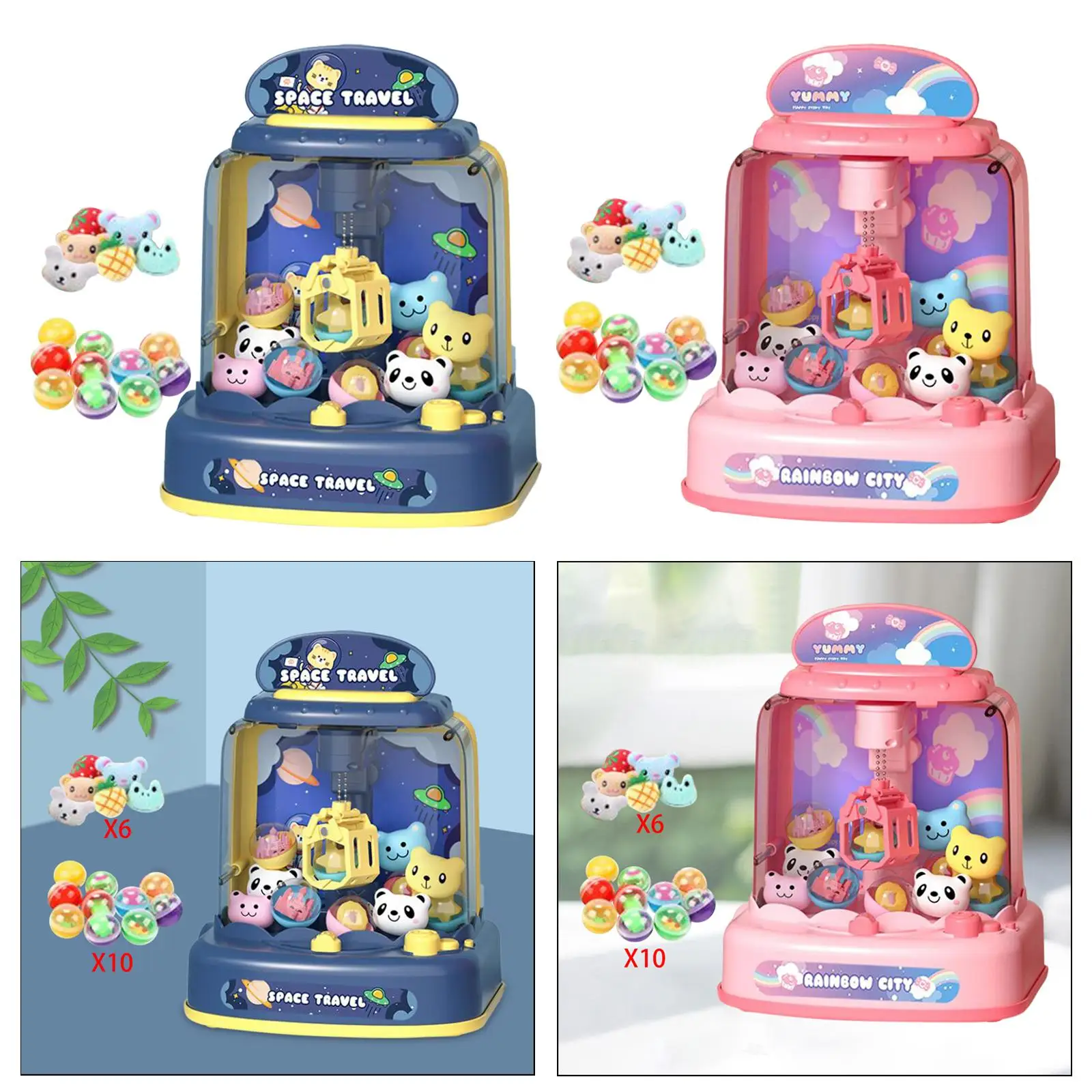 Novelty Kids Small Claw Machine Electronic Arcade Game Favors Doll Machine with Sounds for Kids Girls 6 7 8 9 Year Old Boys