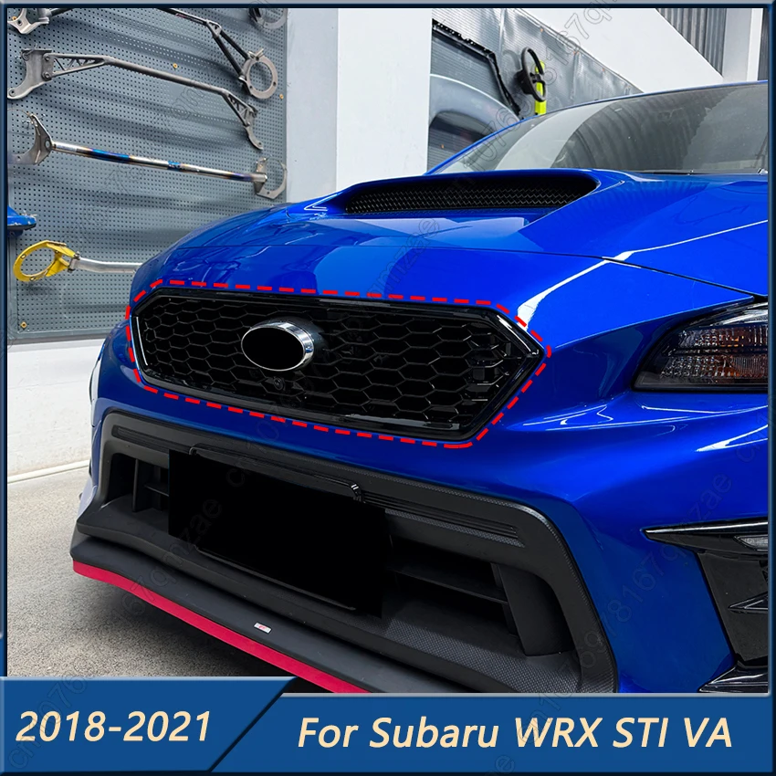 

Honeycomb Car Front Grille For Subaru WRX STI VA Facelift 2018 2019 2020 2021 Gloss Black Bumper Grill Body Kit Tuning