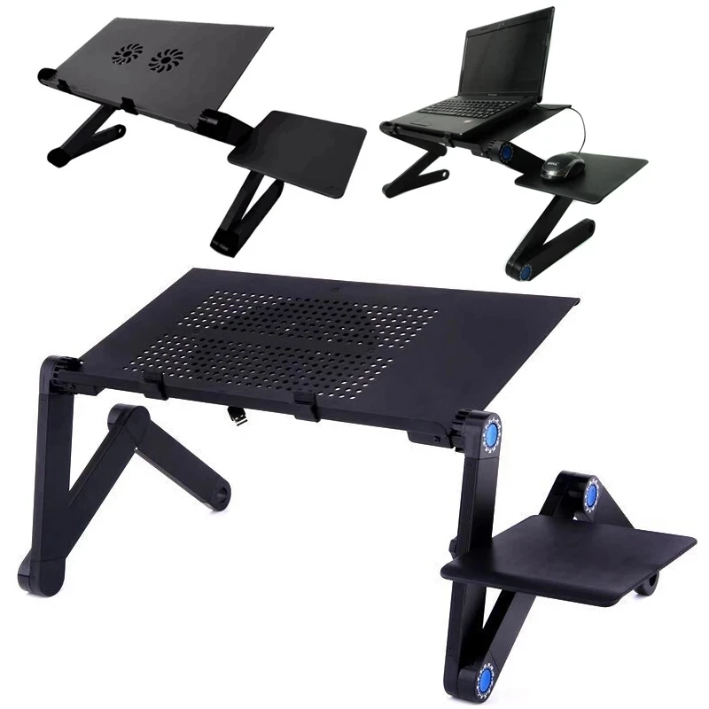 Lüfter Laptop Schreibtisch tragbar verstellbar faltbar Computer Schreibtische Notebook Halter TV Bett PC Lapdesk Tischst änder mit Mauspad