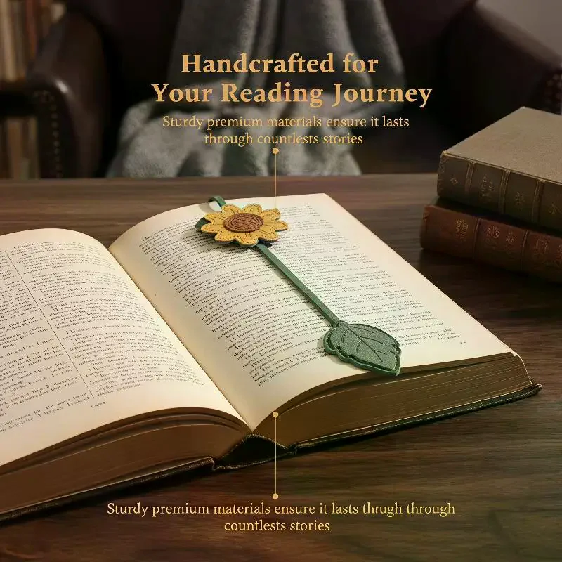 Floral Faux Leather Bookmark with Rope Tassel Multi-Functional Bag Charm Durable Book Mark for Daily Reading Travel Use