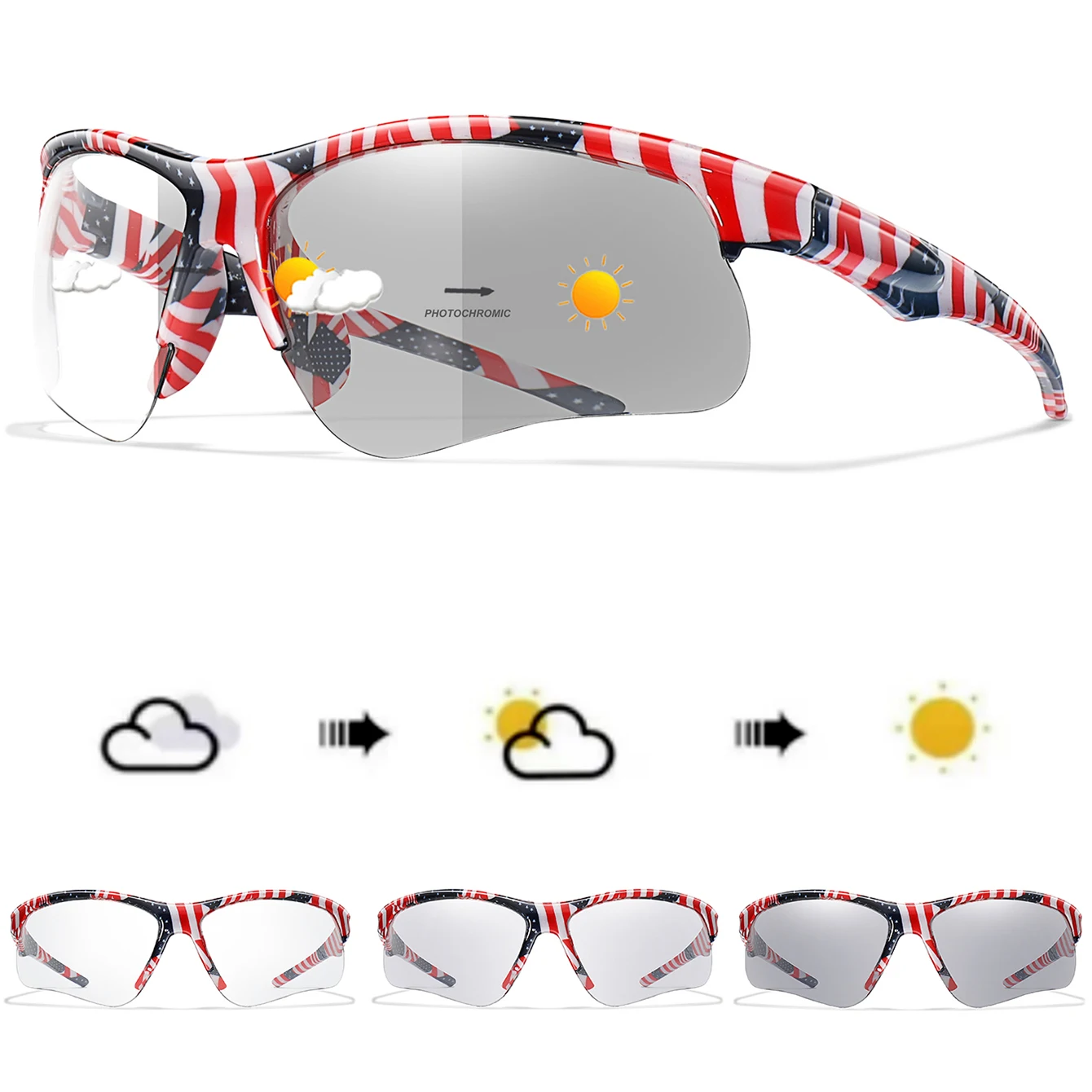 Trendy Stil Photochrome Sonnenbrille Für Männer Frauen Outdoor Mtb Fahrrad Radfahren Laufen Brillen Sport Fahrrad Winddicht Brille