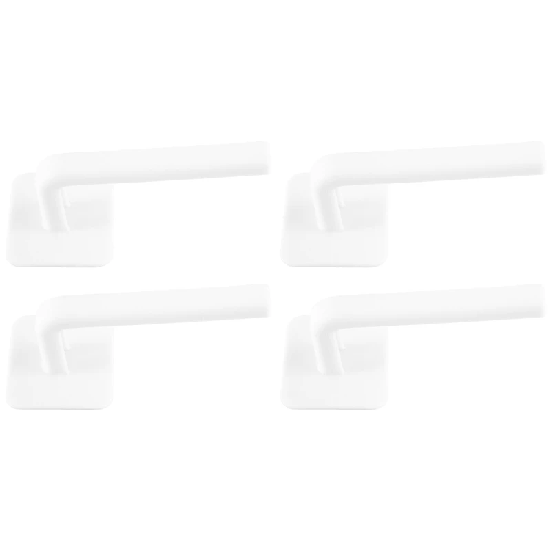 4PCS Baseball Cap Wall Self-Adhesive Hanger Hat Hook Hanger Set Plastic Hole-Free White