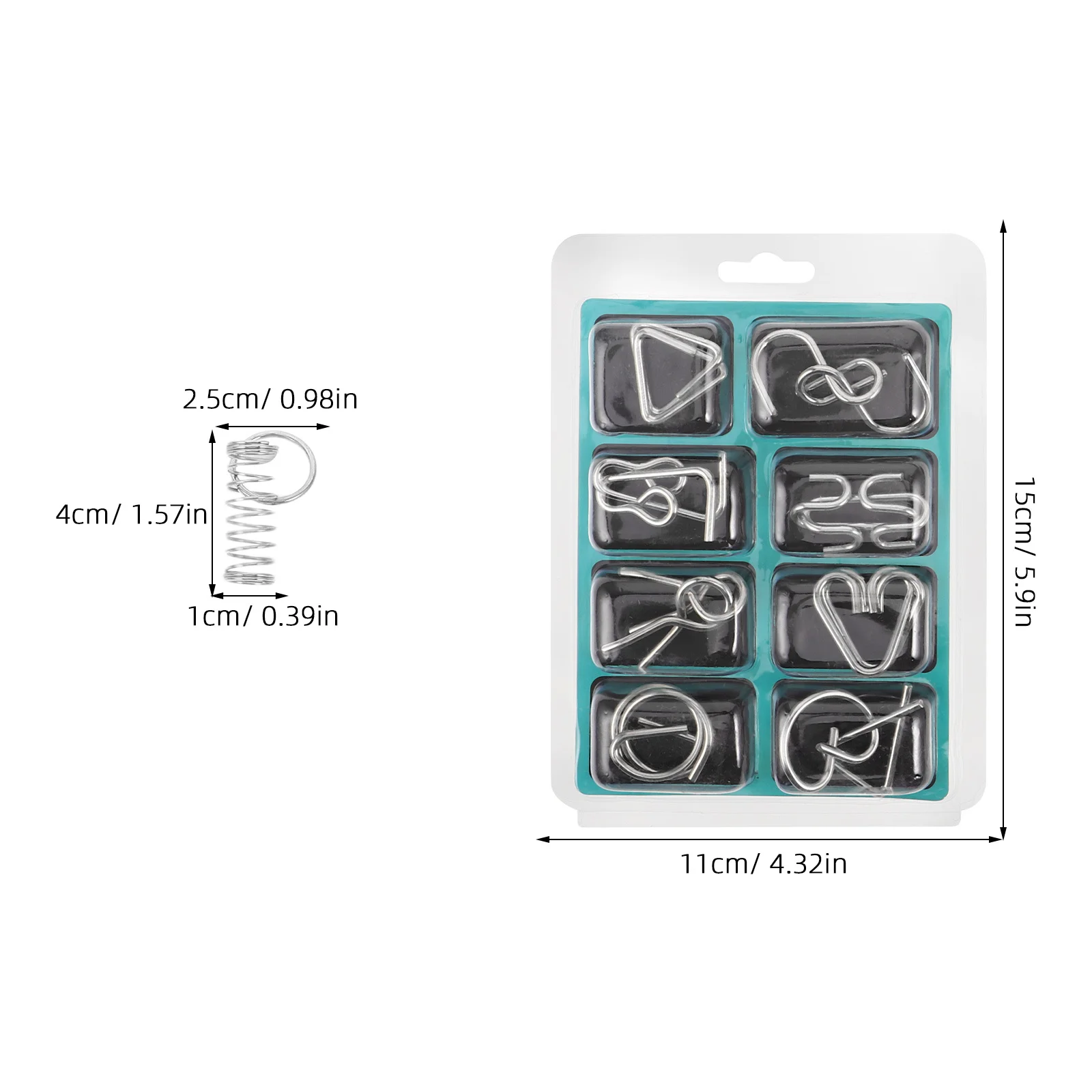 32Pcs Alloy Nine Rings Puzzle Set Brain Teaser Intelligence Game Metal Disentanglement Challenge for Kids Adults Party Favor