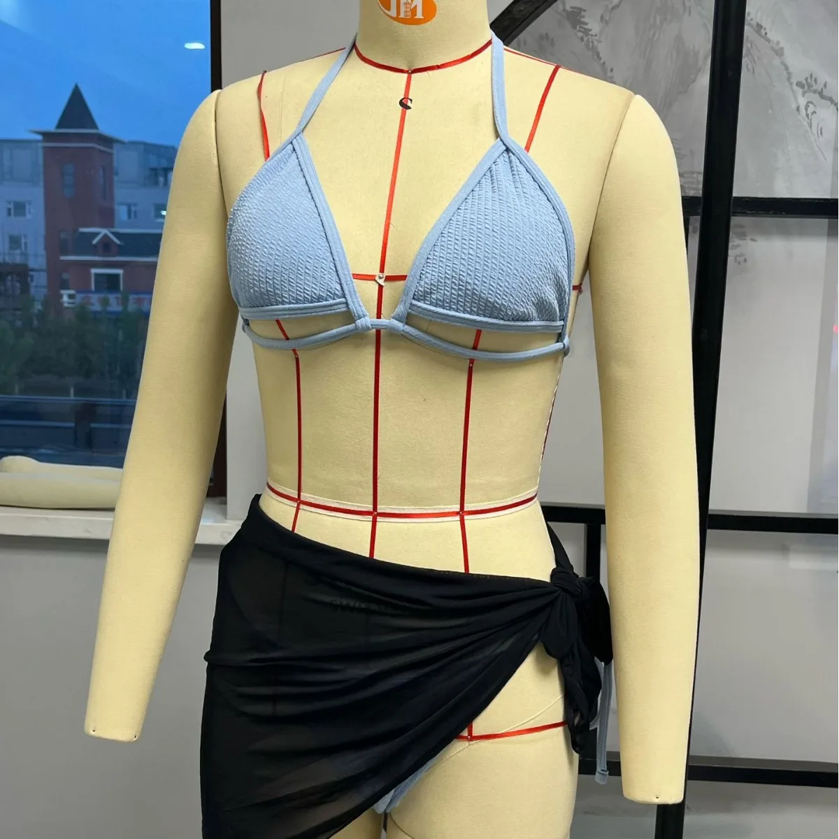 

Bathing Suit Women European And American Swimsuit Bikini Hollow Sexy Backless Bikini Women's Three-piece Swimsuit With Yarn