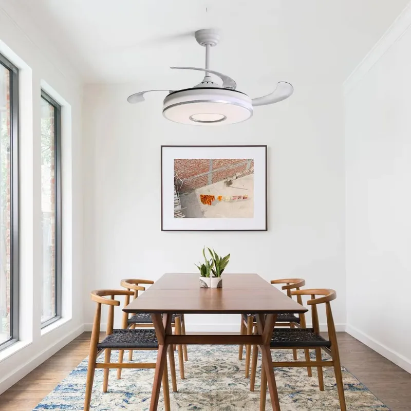 

Hot-selling 42-inch remote control retractable folding blade ceiling fan with light