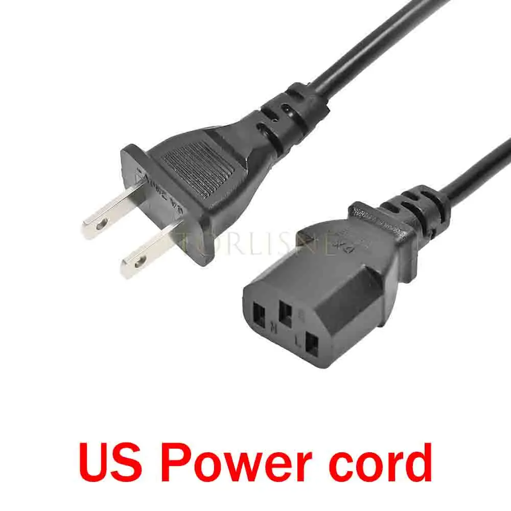 Cabo de alimentação de cobre puro para laptop, AC, UE, plug europeu, PC, LCD, cabo LED, Prong, 1,2 m de chumbo, 3 pinos