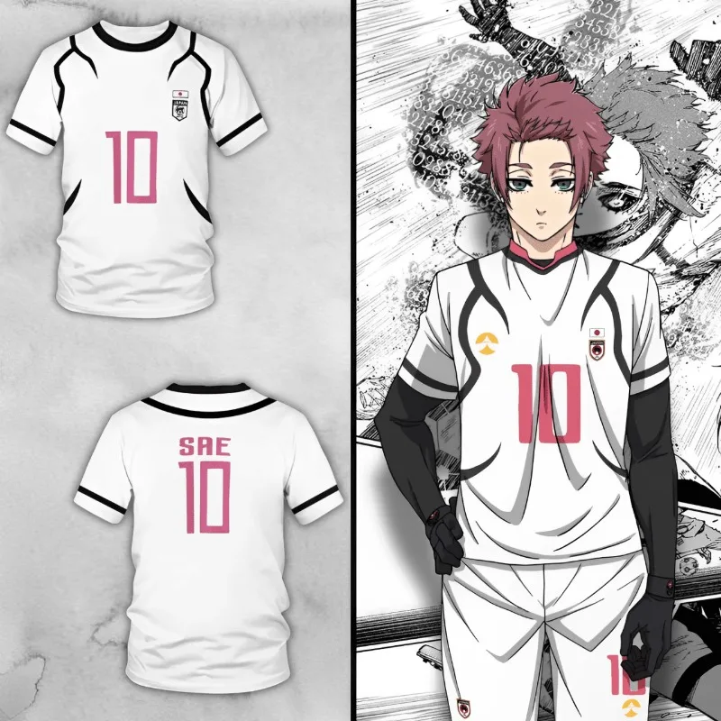 

Футболка Blue Lock Sae Itoshi, номер 10, аниме, спортивная, для мужчин и женщин, летняя, дышащая, быстросохнущая, легкая, повседневная, уличная одежда