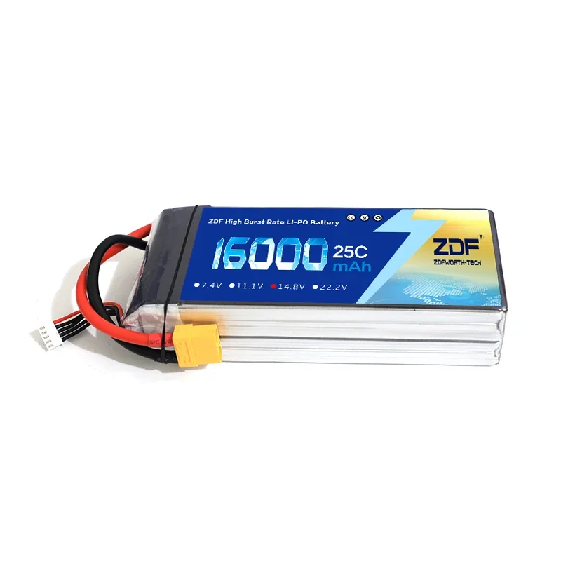 ZDF Power New Arrived 4S 14.8V 16000mah 25C Max 60C Lipo Battery For Helicopter RC Model Quadcopter Airplane Drone CAR FPV Boat