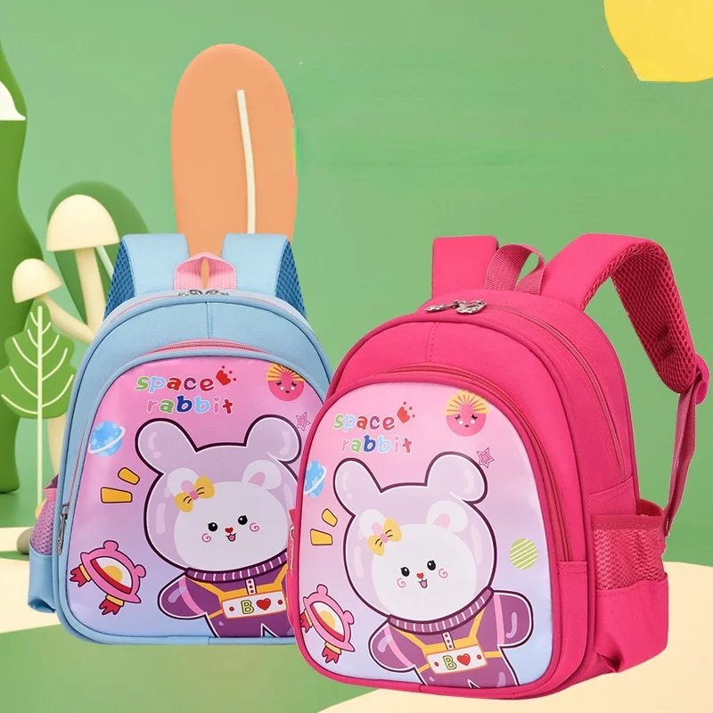 Crianças dos desenhos animados coelho urso pequenas mochilas 2022 nova primária menina menino bonito animal respirável mochilas no jardim de infância quente