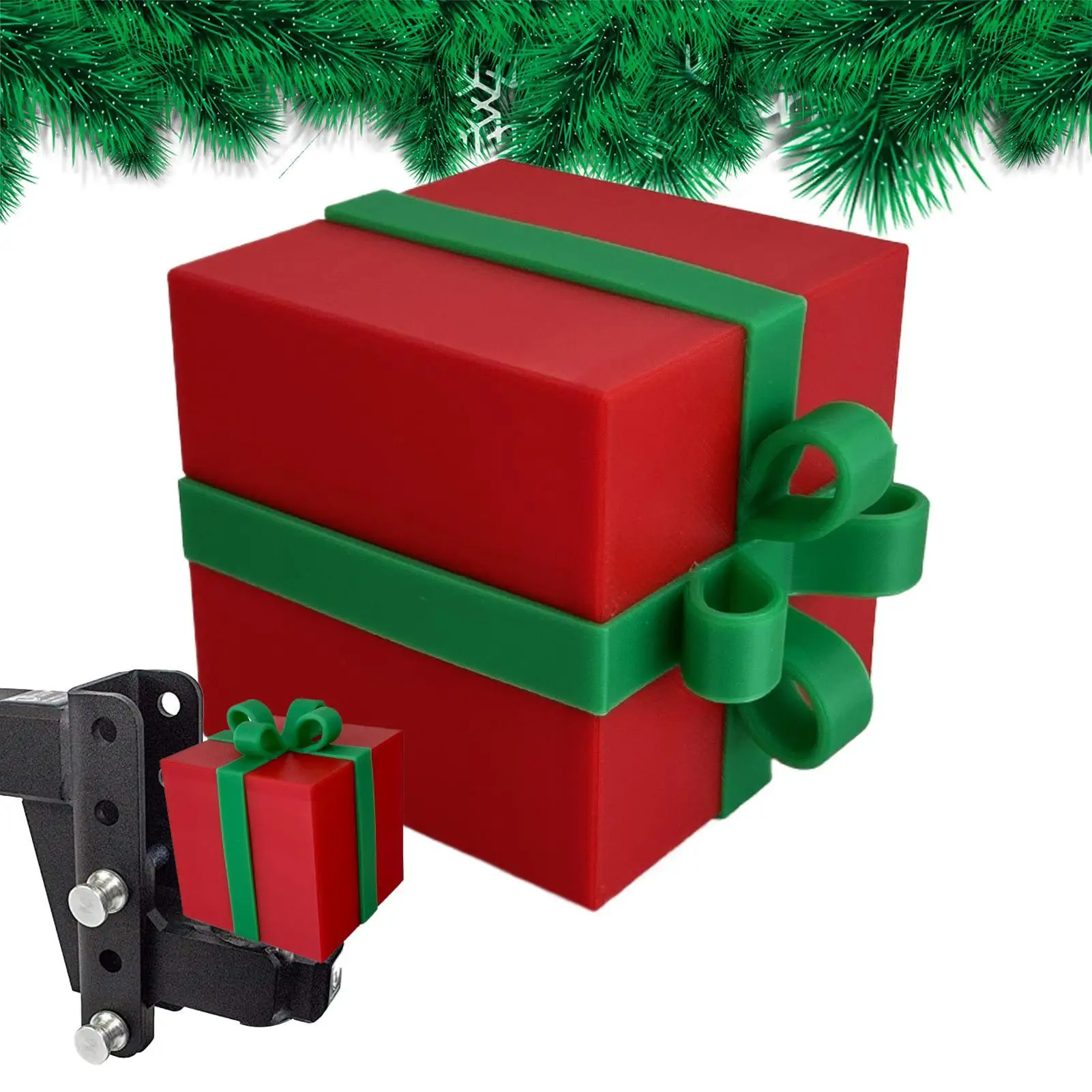Tow Hitch Covers Christmas Box Tube Cover Plug Cap Cartoon Exterior Accessories For Towing ATV Car Vehicles Trucks RV Boat