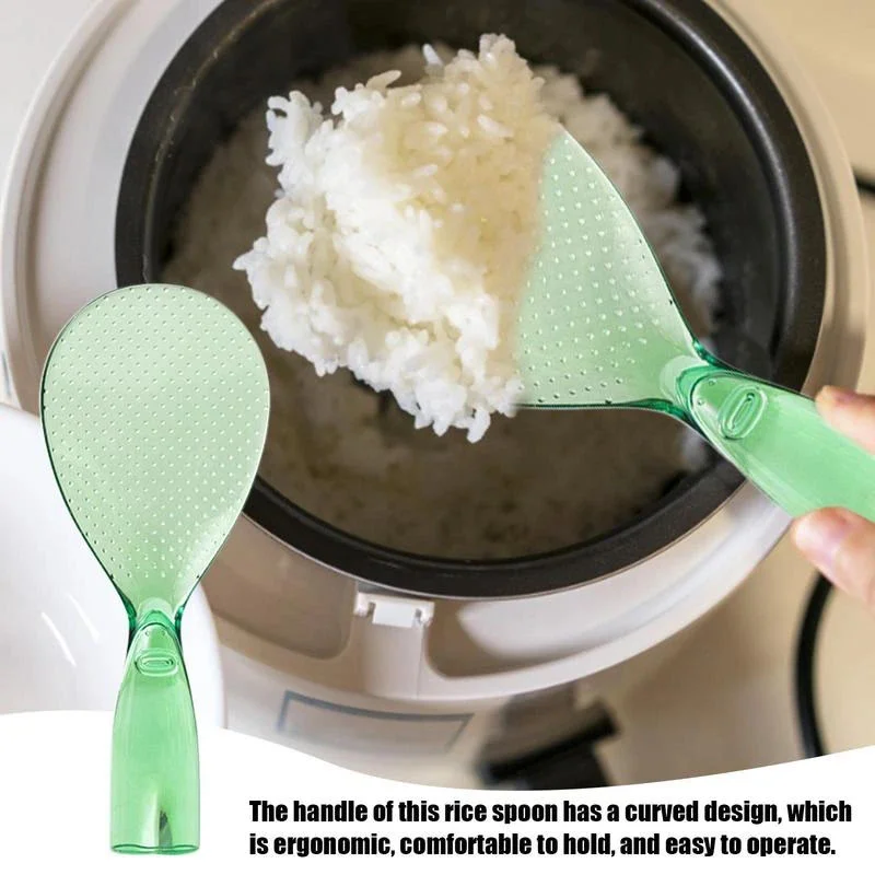 Cute Rice Spoon Standing Plastic Rice Cooking Scoop Non-stick Rice Spoon High Color Transparent Rice Spoon Kitchen Cooking Tools