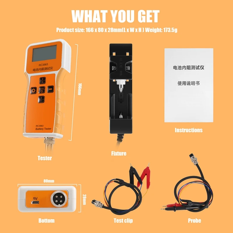 RC3563 Battery Internal Resistance Tester Internal Resistance Detector True Four-Wire AC Lithium Chrome Battery Tester