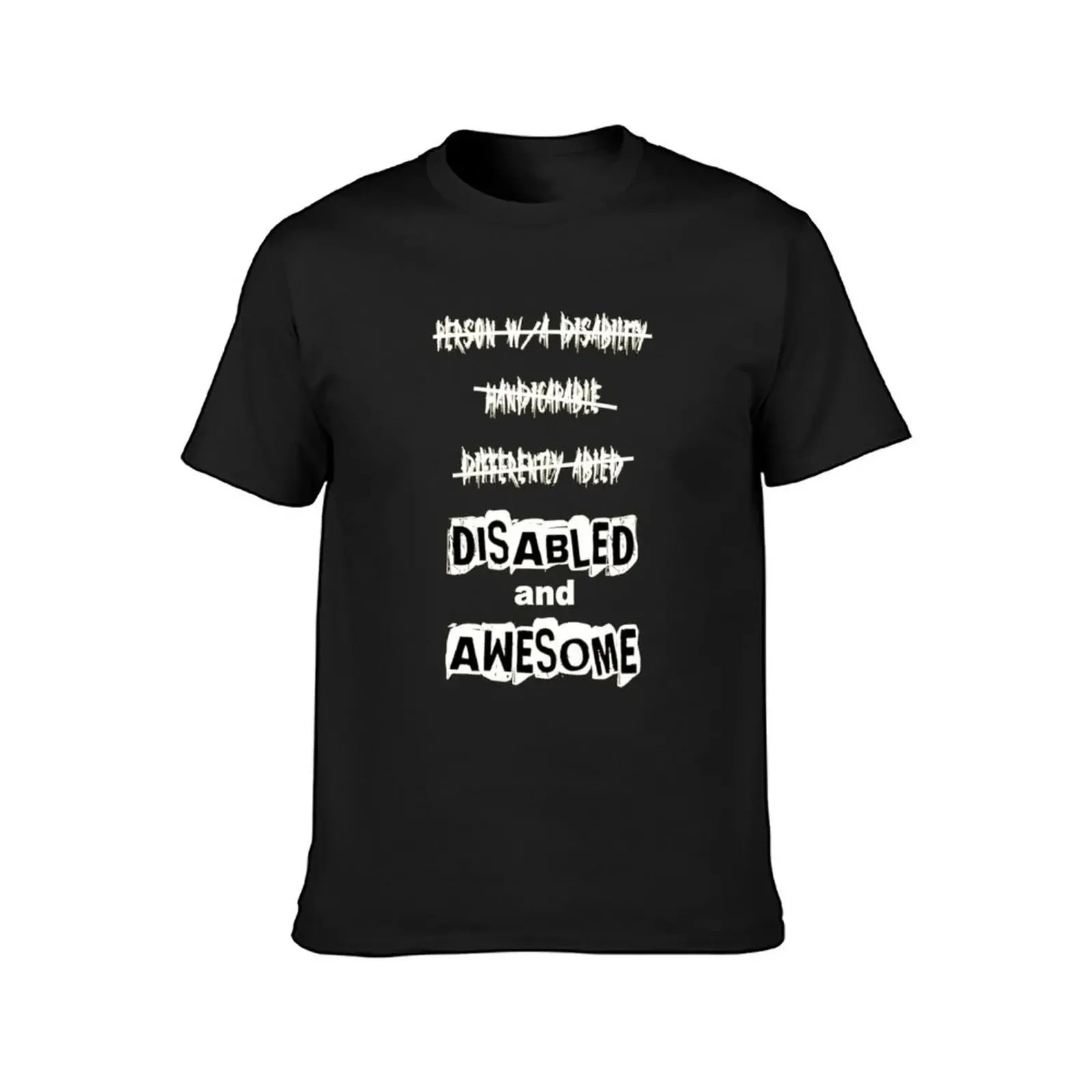 Disabled and Awesome (White on Black) T-Shirt rapper graphic tees graphic shirts mens vintage t shirts