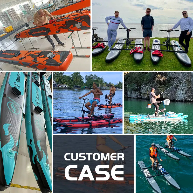 Favorite 2025 New Arrival Inflatable Pedal Boat Floating Inflatable Water Bike Water Bicycle Floating Bike's Frame For Sale