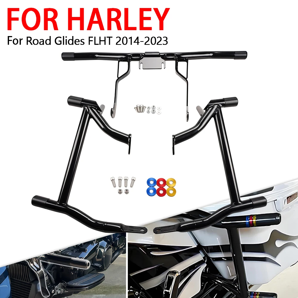 Saddlebag Guard Rails Front Highway Engine Guard For Harley Road Glide Street Glide 2014 - 2023 Motorcycle Crash Bar Protector