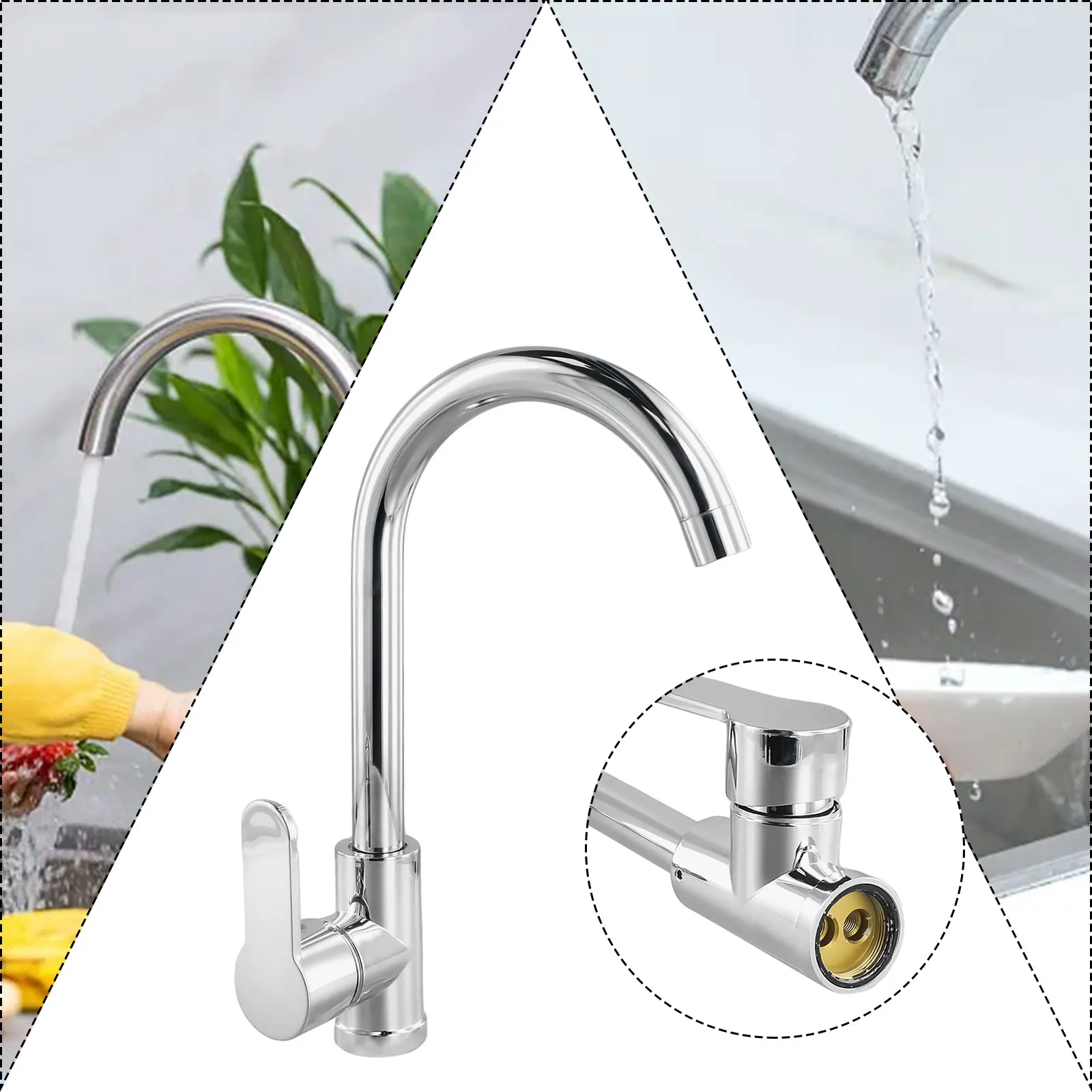 Bathroom Faucet Polished Chrome Plated Swivel Basin Sink Cold Hot Mixer Tap Kitchen Faucet Pull-Out Kitchen Sink Mixer