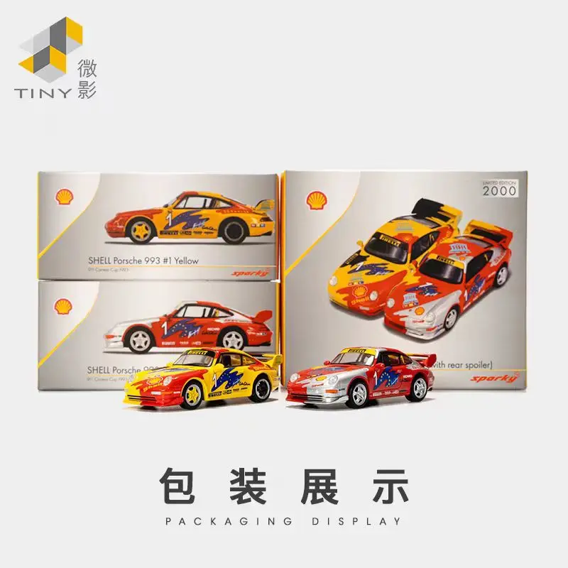 ミニカー　3台　セット　ポルシェ956 プジョー　スカイライン　Spark Sparky X Tiny 1:64 Porsche 956 917 Le Mans 24H Racing Double Car