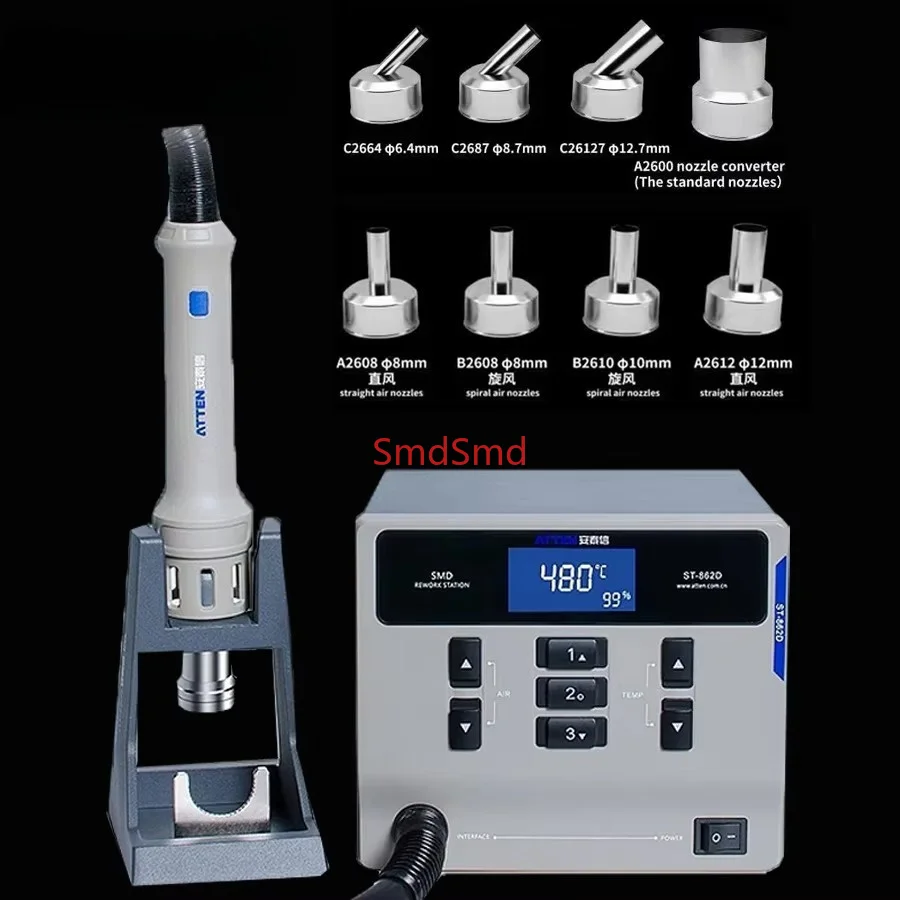 ST-862D  1000W Hot Air Gun Digital Display BGA Rework Station Automatic Sleep PCB Welding Repair Solder Repair Tool