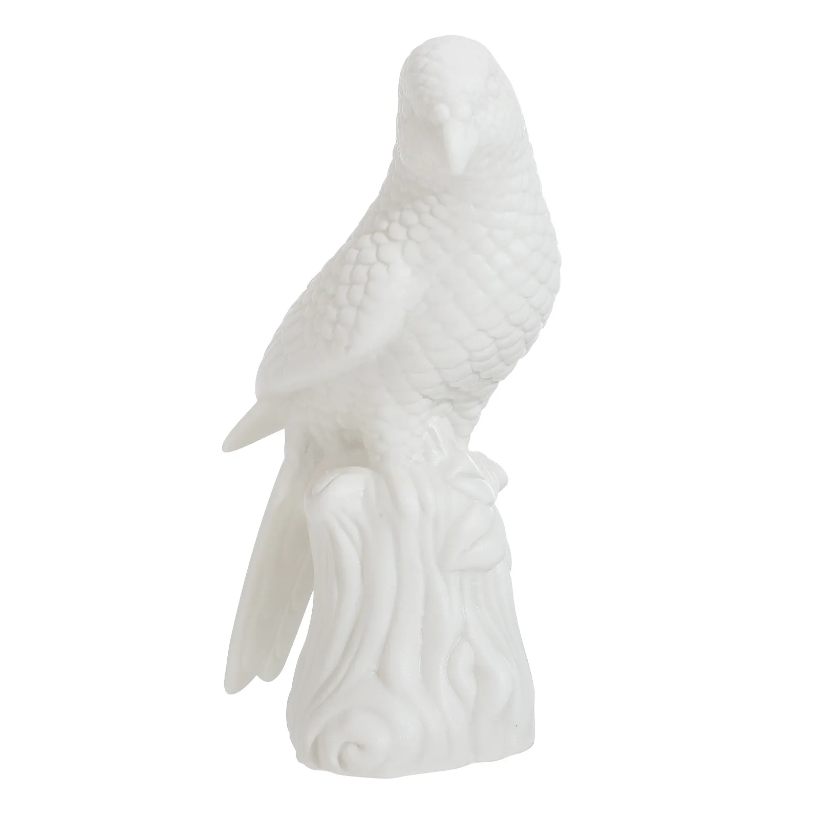1 Pieza de Adorno de Cerámica Blanca con Forma de Loro, Decoración Compacta para el Hogar, Obra de Arte Única para Sala de Estar o Escritorio