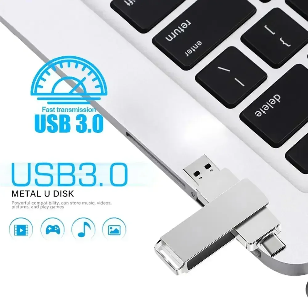 Xiaomi 2TB U Disk Mini Pen Drive USB Memory New USB Flash Drives 2TB 2TB TYPE C High Speed Usb 3.1 Waterproof Pendrive Metallic