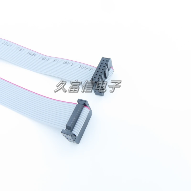 1 SZT. FC-14P Szary Płaski Kabel Danych Ribbon Raster 2,54 mm 2 * 7 Pin 50 cm 80 cm 1 m 2 m Płaski Kabel Połączeniowy Kabel do Pobierania JTAG