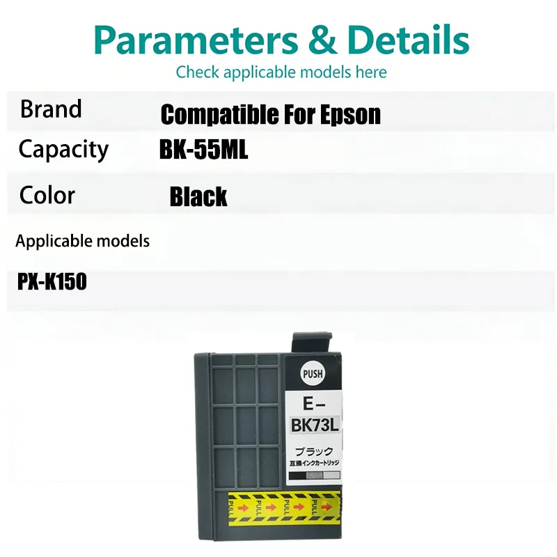 1 PIECE ICBK73L Ink Cartridge Compatible For Epson PX-K150