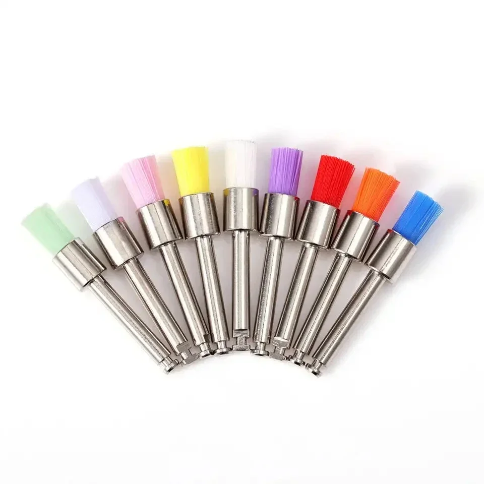

100pcs Dental Materials Prophy Prophylaxis Brush Colour White Nylon Polishing Brushes RA Shank 2.35mm Dentistry Polisher