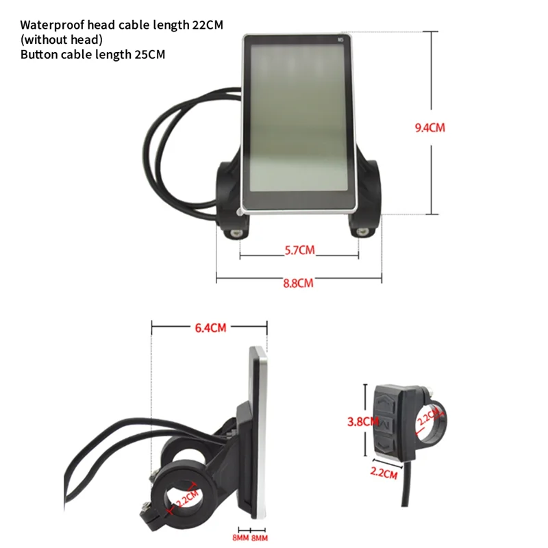 

B72A Universal Electric Bike LCD Display Screen E-Scooter M5 Panel Electric Bike LCD Display Meter For Mountain Bikes And E-Bike